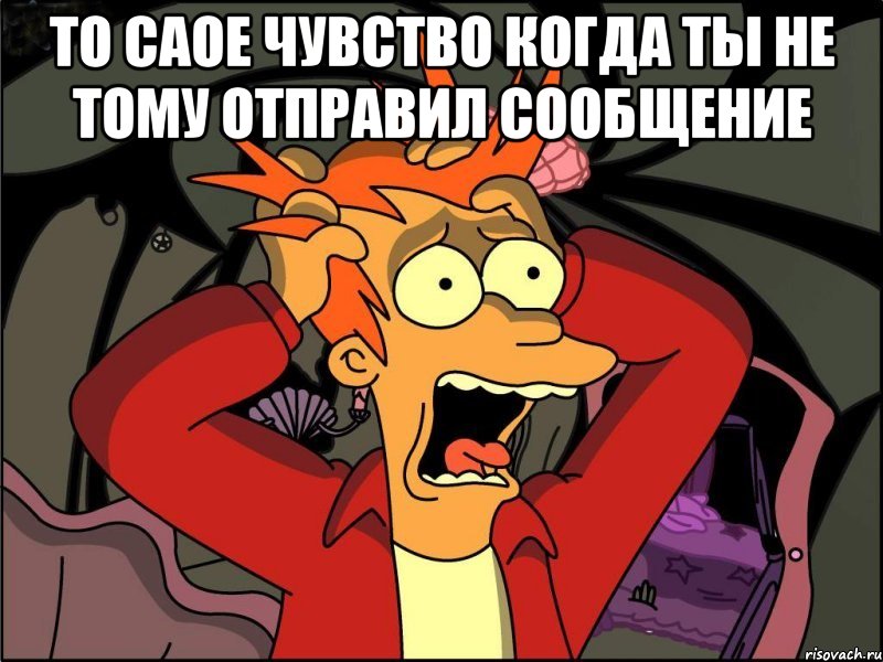 То саое чувство когда ты не тому отправил сообщение , Мем Фрай в панике