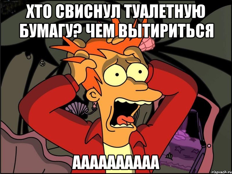 хто свиснул туалетную бумагу? Чем вытириться аааааааааа, Мем Фрай в панике