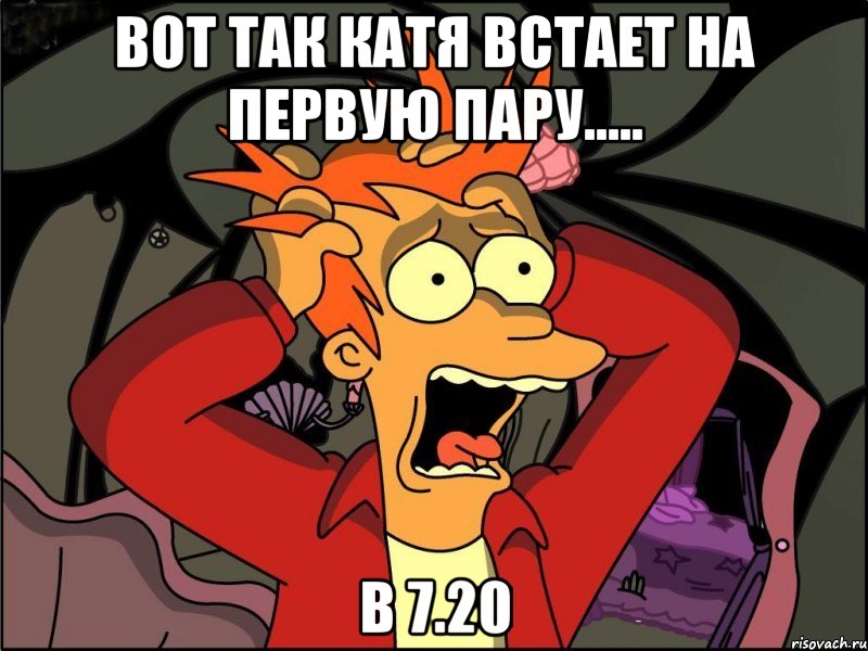 Вот так Катя встает на первую пару..... в 7.20, Мем Фрай в панике