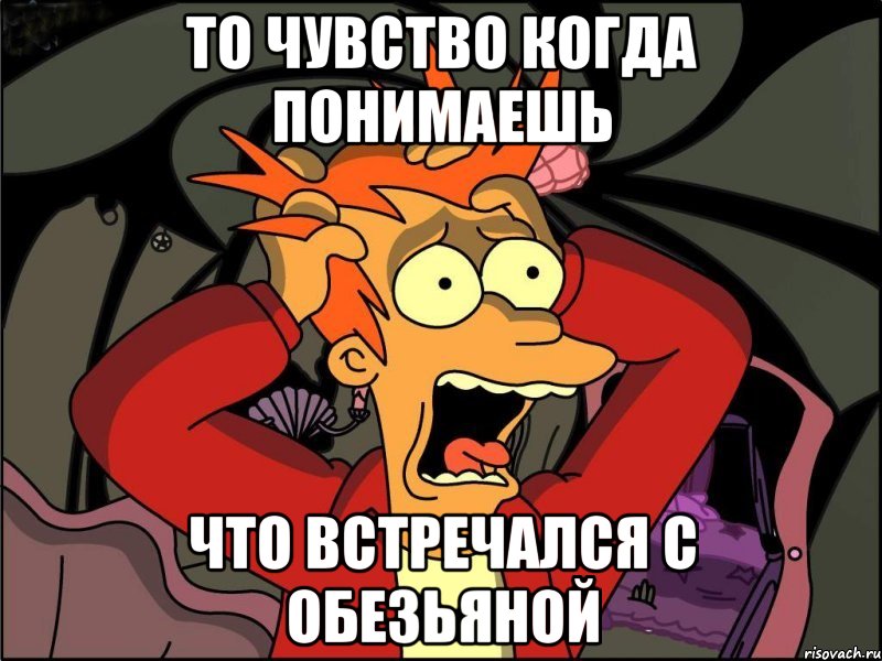 То чувство когда понимаешь что встречался с обезьяной, Мем Фрай в панике