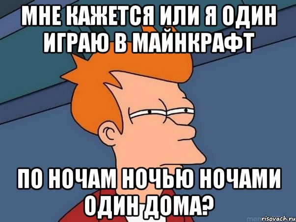 мне кажется или я один играю в майнкрафт по ночам ночью ночами один дома?, Мем  Фрай (мне кажется или)