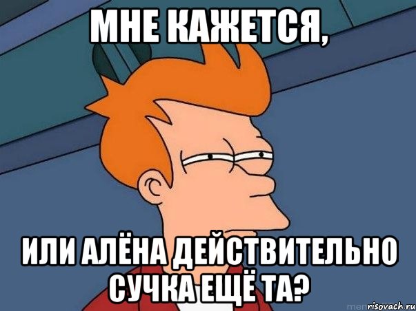 МНЕ КАЖЕТСЯ, ИЛИ АЛЁНА ДЕЙСТВИТЕЛЬНО СУЧКА ЕЩЁ ТА?, Мем  Фрай (мне кажется или)