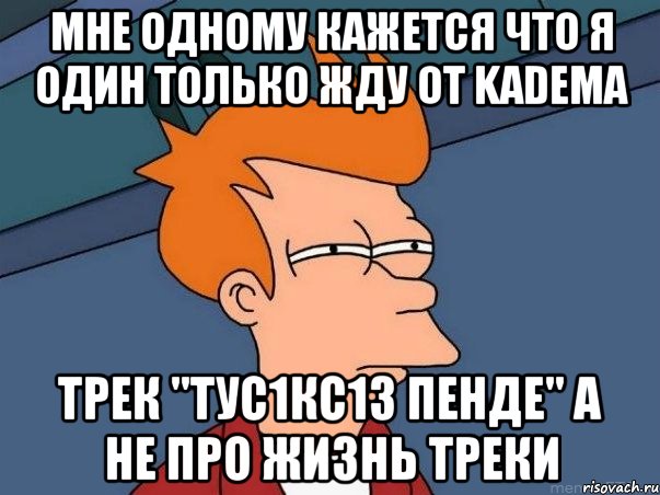 мне одному кажется что я один только жду от KADEMA трек "Тус1кс1з пенде" а не про жизнь треки, Мем  Фрай (мне кажется или)