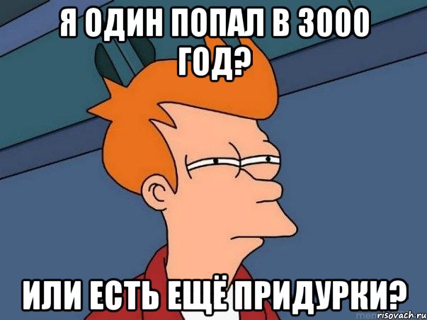 Я один попал в 3000 год? Или есть ещё придурки?, Мем  Фрай (мне кажется или)