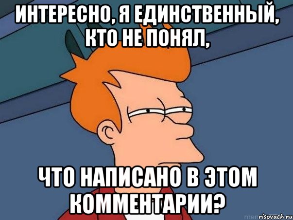 Интересно, я единственный, кто не понял, что написано в этом комментарии?, Мем  Фрай (мне кажется или)