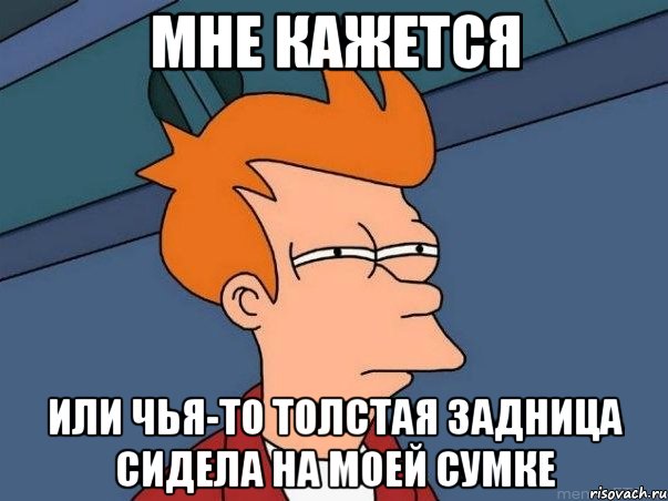 Мне кажется или чья-то толстая задница сидела на моей сумке, Мем  Фрай (мне кажется или)