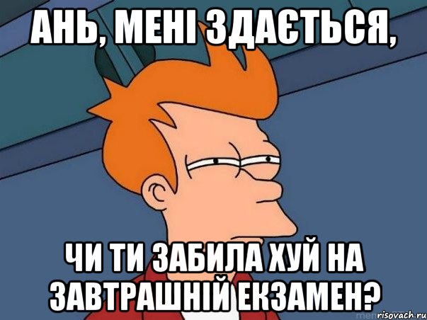 Ань, мені здається, чи ти забила хуй на завтрашній екзамен?, Мем  Фрай (мне кажется или)