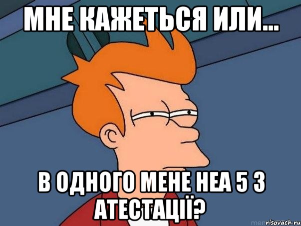 мне кажеться или... В одного мене неа 5 з атестації?, Мем  Фрай (мне кажется или)