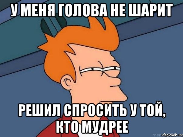 У меня голова не шарит Решил спросить у той, кто мудрее, Мем  Фрай (мне кажется или)