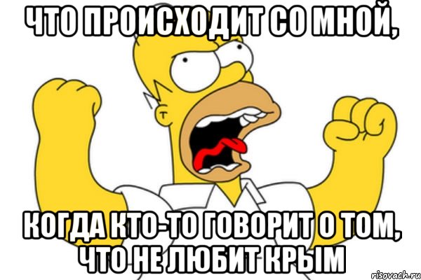 что происходит со мной, когда кто-то говорит о том, что не любит крым, Мем Разъяренный Гомер