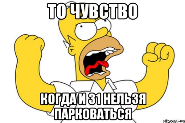 то чувство когда и 31 нельзя парковаться, Мем Разъяренный Гомер