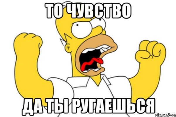 то чувство да ты ругаешься, Мем Разъяренный Гомер