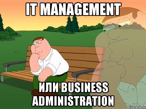 it management или Business administration, Мем Задумчивый Гриффин