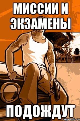 МИССИИ И ЭКЗАМЕНЫ ПОДОЖДУТ, Мем GTA