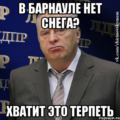 В Барнауле нет снега? ХВАТИТ ЭТО ТЕРПЕТЬ, Мем Хватит это терпеть (Жириновский)