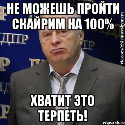 Не можешь пройти Скайрим на 100% Хватит это терпеть!, Мем Хватит это терпеть (Жириновский)