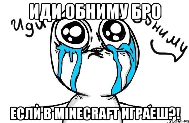 Иди Обниму БРО Если в Minecraft играеш?!, Мем Иди обниму