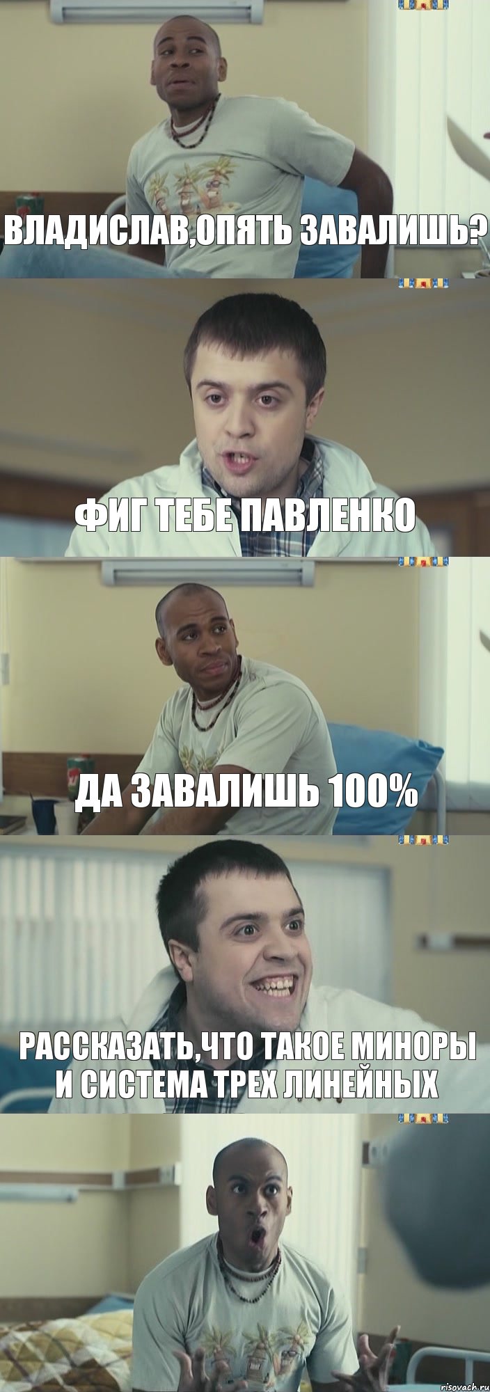 Владислав,опять завалишь? Фиг тебе Павленко Да завалишь 100% Рассказать,что такое миноры и система трех линейных , Комикс Интерны