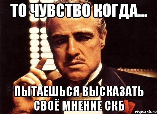 То чувство когда... пытаешься высказать своё мнение СКБ, Мем крестный отец