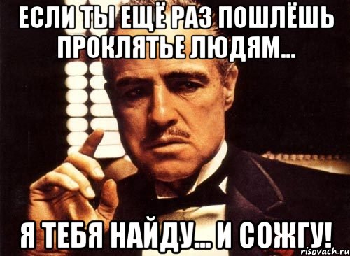 Если ты ещё раз пошлёшь проклятье людям... я тебя найду... и сожгу!, Мем крестный отец