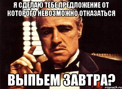 я сделаю тебе предложение от которого невозможно отказаться выпьем завтра?, Мем крестный отец