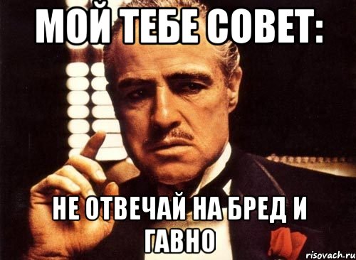 Мой тебе совет: Не отвечай на бред и гавно, Мем крестный отец