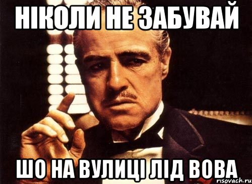 ніколи не забувай шо на вулиці лід вова, Мем крестный отец