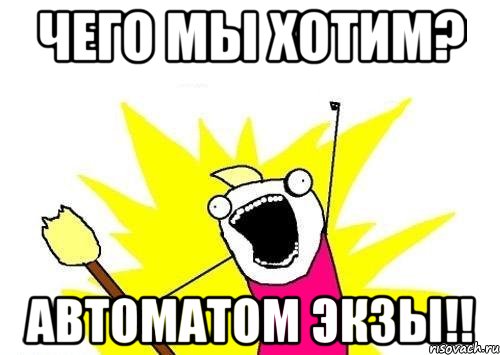 чего мы хотим? автоматом экзы!!, Мем кто мы чего мы хотим