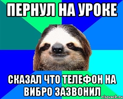 пернул на уроке сказал что телефон на вибро зазвонил, Мем Ленивец