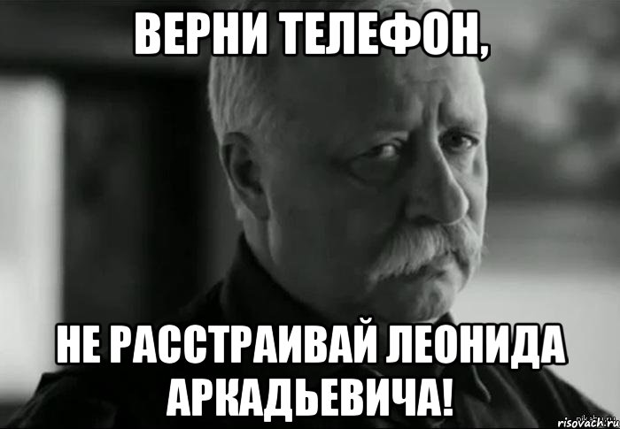 Верни телефон, Не расстраивай Леонида Аркадьевича!, Мем Не расстраивай Леонида Аркадьевича