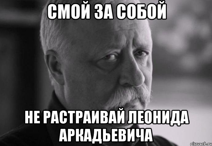 смой за собой не растраивай Леонида Аркадьевича, Мем Не расстраивай Леонида Аркадьевича