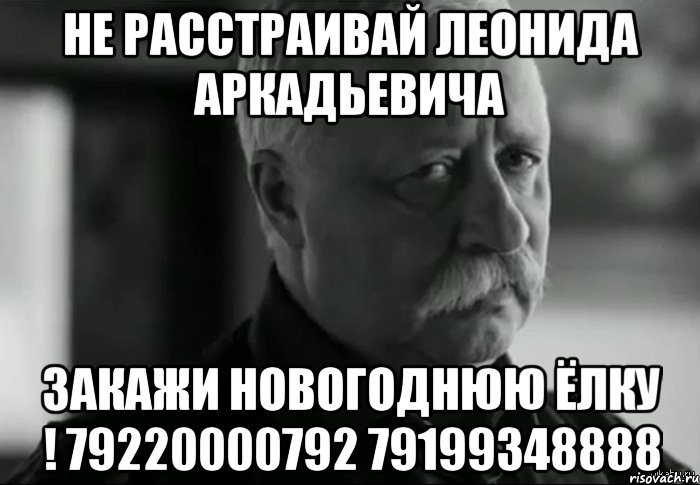 не расстраивай ЛЕОНИДа аркадьевича Закажи новогоднюю ёлку ! 79220000792 79199348888, Мем Не расстраивай Леонида Аркадьевича