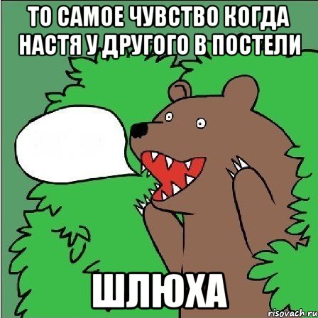 то самое чувство когда настя у другого в постели Шлюха, Мем Медведь-шлюха