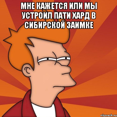 Мне кажется или мы устроил пати хард в Сибирской Заимке , Мем Мне кажется или (Фрай Футурама)