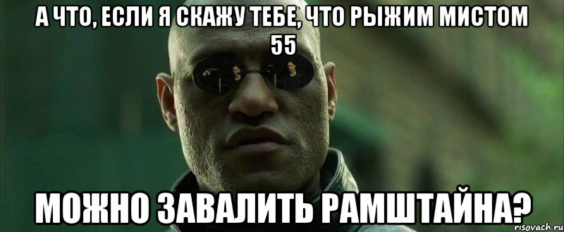 А что, если я скажу тебе, что рыжим мистом 55 можно завалить рамштайна?, Мем  морфеус