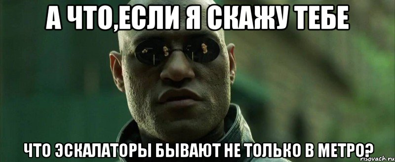 А что,если я скажу тебе что эскалаторы бывают не только в метро?, Мем  морфеус