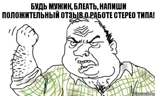 Будь мужик, блеать, напиши положительный отзыв о работе Стерео Типа!, Комикс Мужик блеать