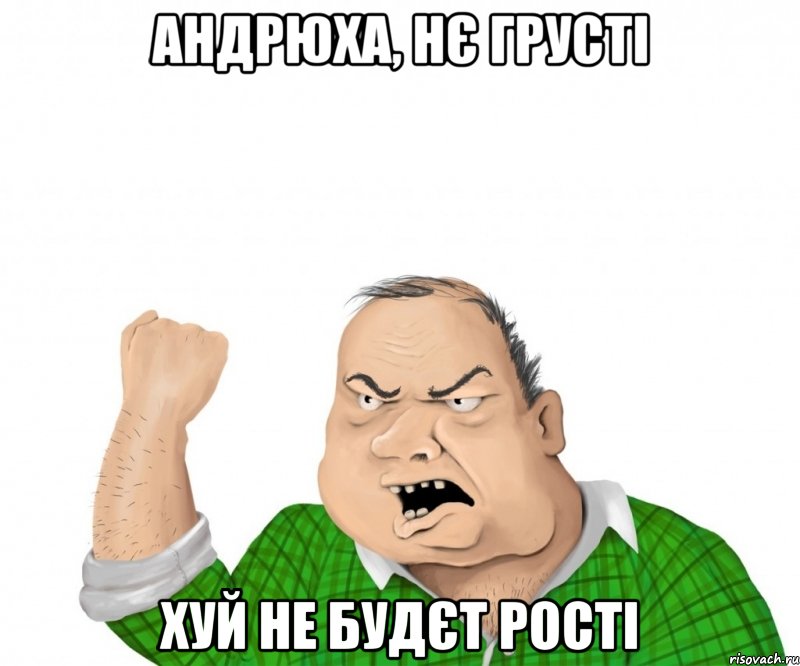 Андрюха, нє грусті Хуй не будєт рості, Мем мужик