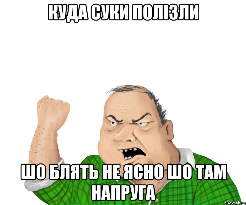 куда суки полізли шо блять не ясно шо там напруга, Мем мужик