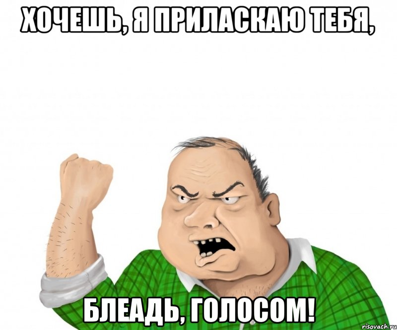 хочешь, я приласкаю тебя, блеадь, голосом!, Мем мужик