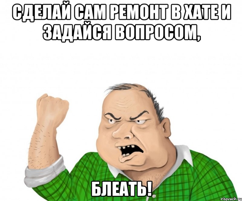 сделай сам ремонт в хате и задайся вопросом, блеать!, Мем мужик