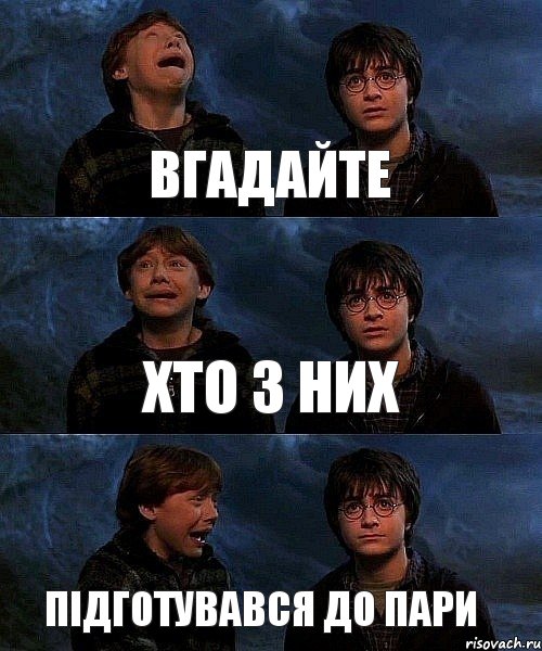 вгадайте хто з них підготувався до пари, Комикс гарри и рон в пещере пауков