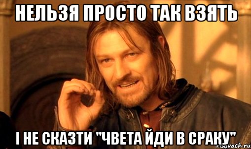 Нельзя просто так взять і не сказти "Чвета йди в сраку", Мем Нельзя просто так взять и (Боромир мем)