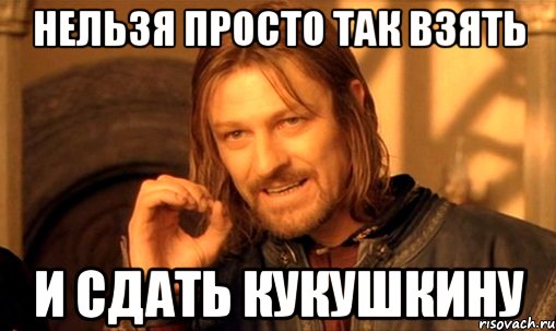 Нельзя просто так взять И сдать Кукушкину, Мем Нельзя просто так взять и (Боромир мем)