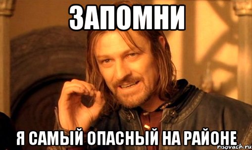 Запомни я самый опасный на районе, Мем Нельзя просто так взять и (Боромир мем)