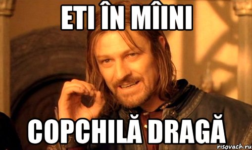 Eti în mîini copchilă dragă, Мем Нельзя просто так взять и (Боромир мем)