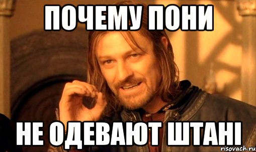 Почему пони Не одевают штані, Мем Нельзя просто так взять и (Боромир мем)