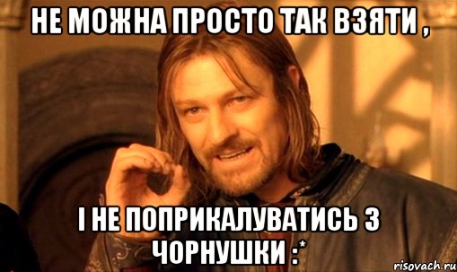 Не можна просто так взяти , і не поприкалуватись з Чорнушки :*, Мем Нельзя просто так взять и (Боромир мем)