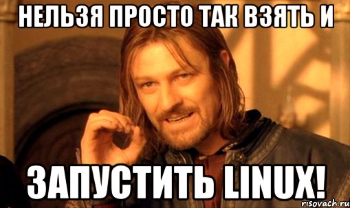 Нельзя просто так взять и запустить linux!, Мем Нельзя просто так взять и (Боромир мем)