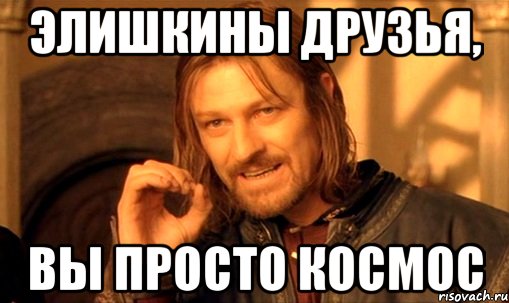 Элишкины Друзья, Вы просто КОСМОС, Мем Нельзя просто так взять и (Боромир мем)